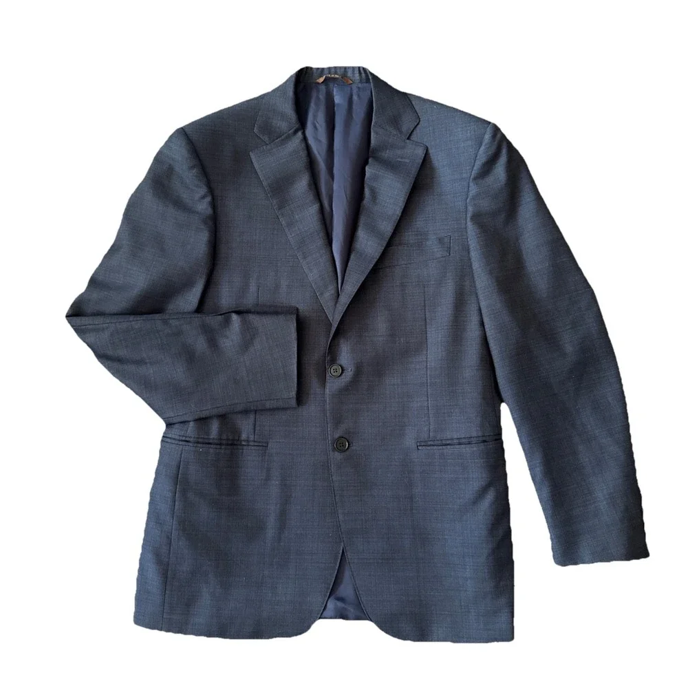 Canali Sport Coat Men 38R Navy Blue Wool Blazer  Made in Italy Two Button